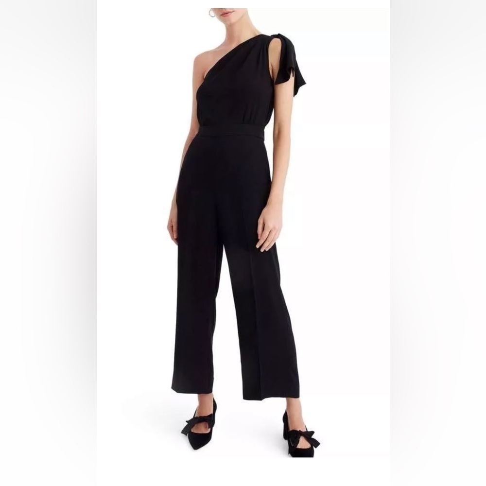 J. Crew One Shoulder with Bow Jumpsuit - size 12 - Picture 1 of 5